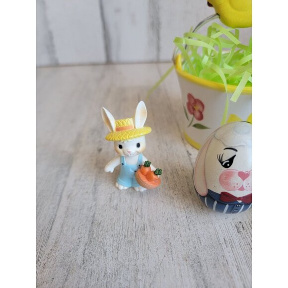 Unique‎ Easter variety basket Bunny eggs home decor set figure - Picture 2 of 11